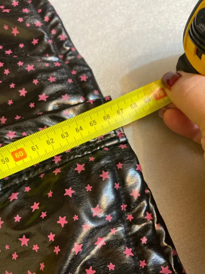 Manteau imperméable doublé avec capuche noir motifs étoiles fushia Tissaia 6 ans - n81m - photo numéro 7