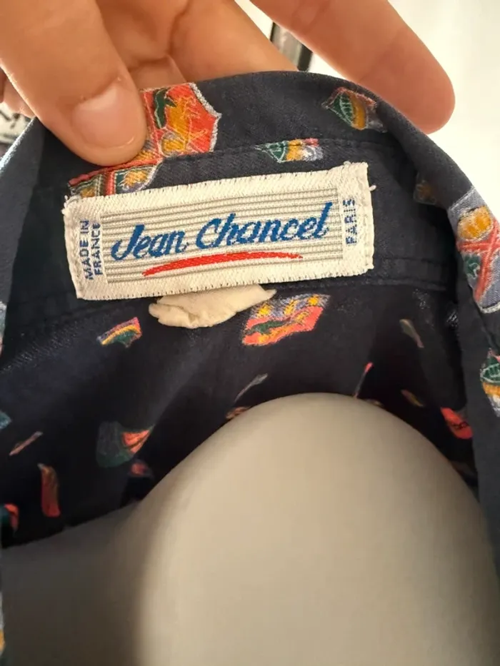Chemise vintage bleu marine en bon état taille 42 Jean chancel - photo numéro 6