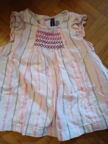 Haut sergent major rayé rose 2 ans 92cm