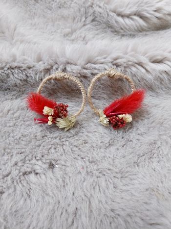 Boucles d'oreilles fleurs séchées