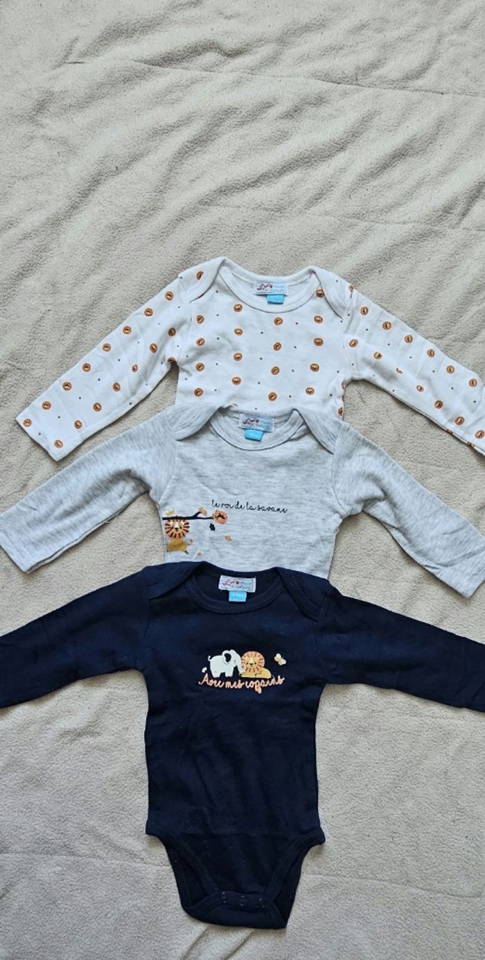 Bodies bébé manches longues - Neufs, lot de 3
