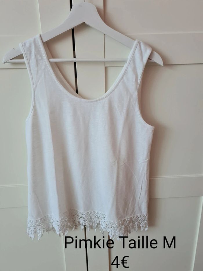 Haut blanc détail crochet Pimkie M