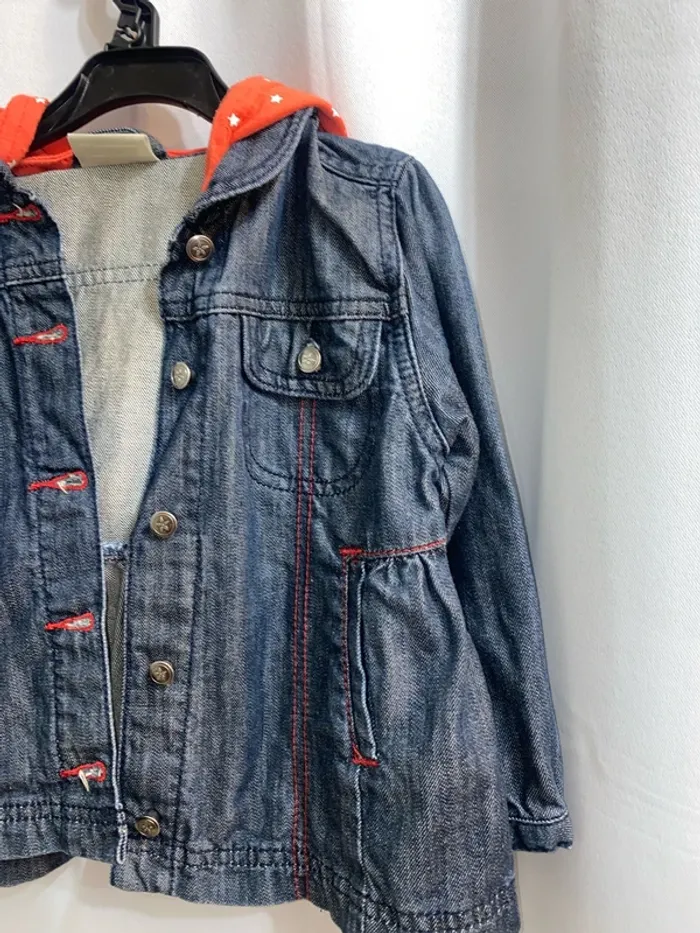 Veste en jean coton bleu avec capuche DPAM 2 ans / 24 mois - n86m - photo numéro 2