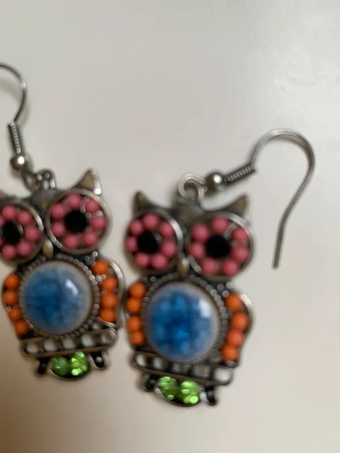 Paire de boucles d’oreilles Hibou/chouette - photo numéro 3