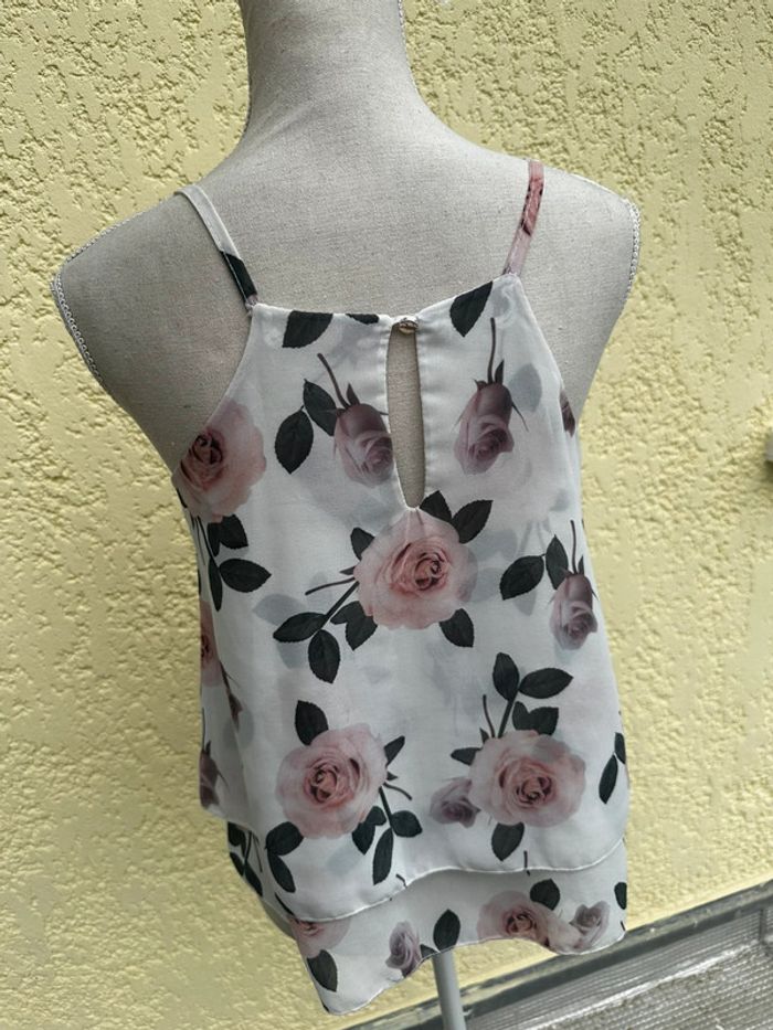 🤍 Top blanc cassé à motif roses 🌹 - photo numéro 5