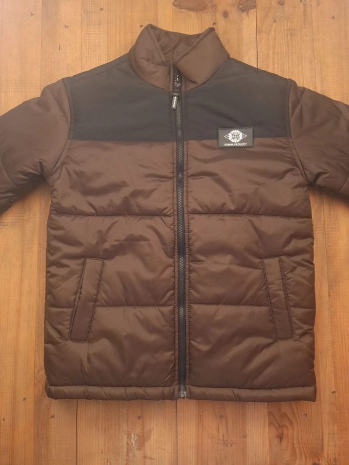 Veste mi saison denim projet marron et noir unisexe - taille S (8) - photo numéro 2
