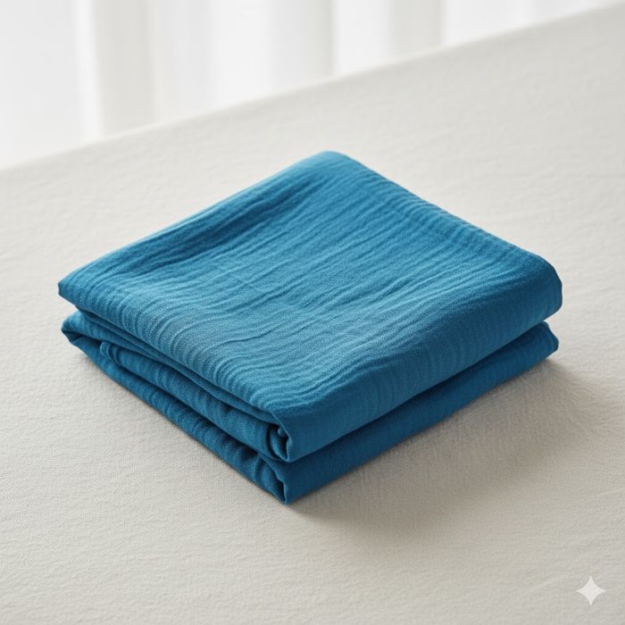 Foulard Écharpe Coton Bleu Canard - Doux & Léger - photo numéro 2