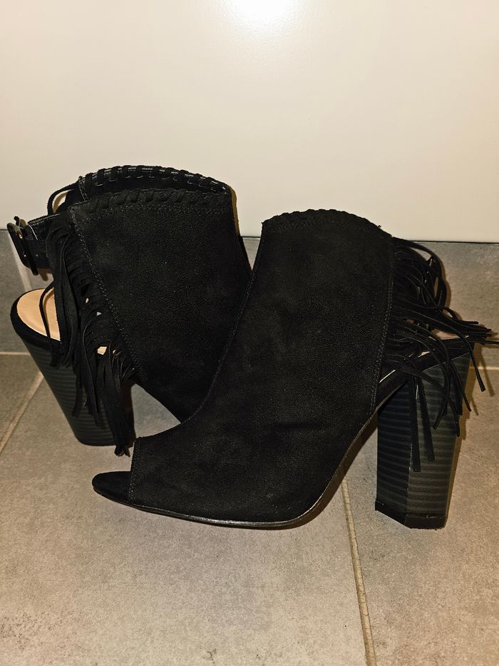 👢 Bottines à talons JustFab – avec frange, talons 12 cm – Taille 41 - photo numéro 7