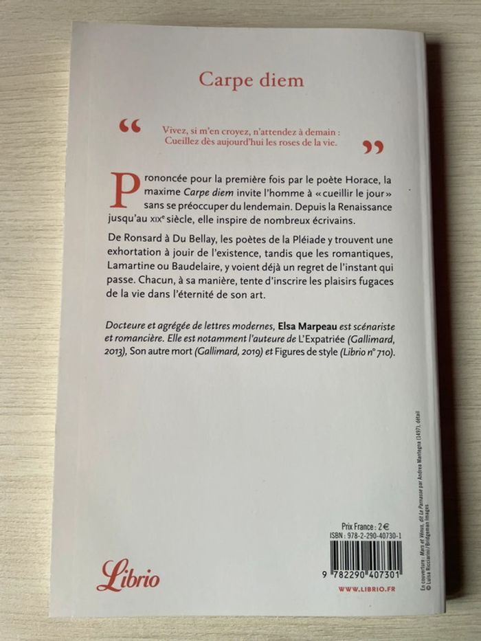 Livre Cape Diem, L’art du bonheur selon les poètes de la Renaissance - photo numéro 2