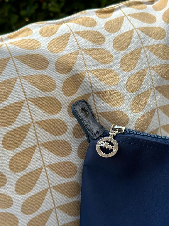 Sac Longchamp bleu marine toile et cuir - photo numéro 4