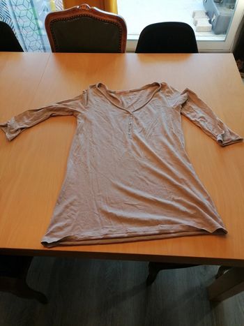 Tee shirt beige 3/4 Camaïeu