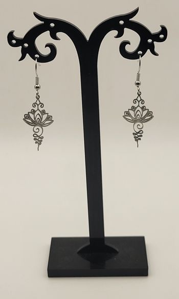 BOUCLES D'OREILLES ZEN YOGA ARGENTEES ! NEUF !