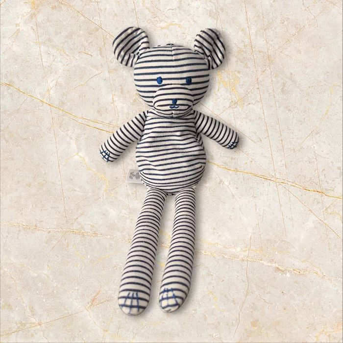Doudou ours 🐻 souris 🐭 rayé marine Petit Bateau