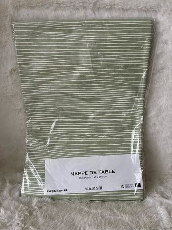 Nappe pvc 140 x 160 cm vert et blanc