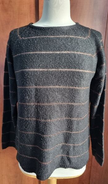 Sweat noir avec rayures pailleté taille M