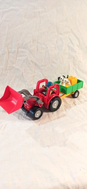 Tracteur avec remorque et chien lego duplo