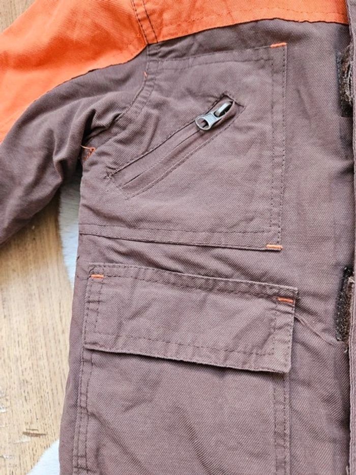 Manteau à capuche 3 en 1 marron et orange 3 ans Orchestra - photo numéro 4