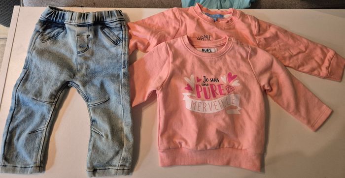 Lot pull et pantalon 9 mois bébé fille - photo numéro 4