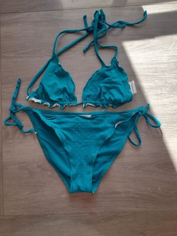 Maillot de bain 2 pièces turquoise T 40
