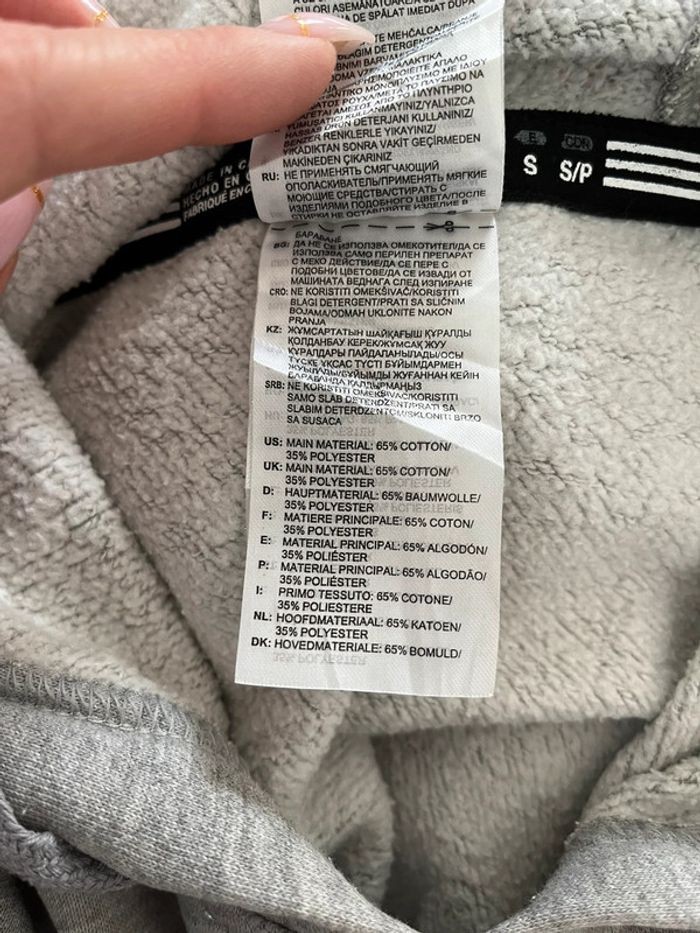 Pull/sweat à capuche Adidas gris clair, taille S pour homme - photo numéro 5