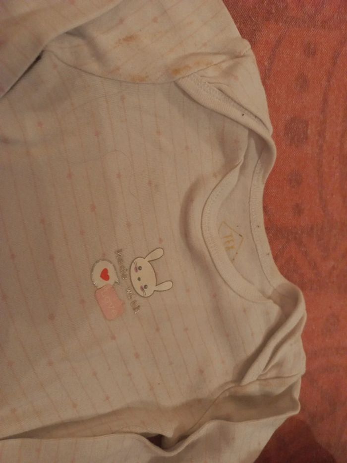 Body coton Made with love rayures rose pale 36 mois - photo numéro 3