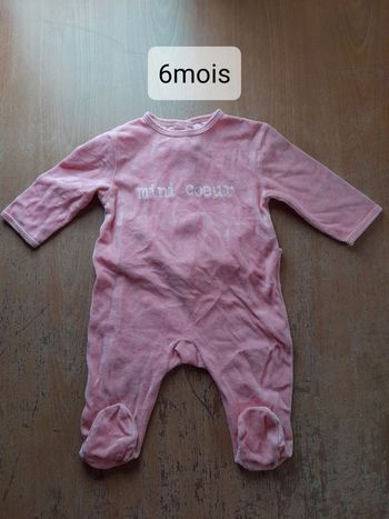 Pyjama mini cœur 6 mois rose kiabi
