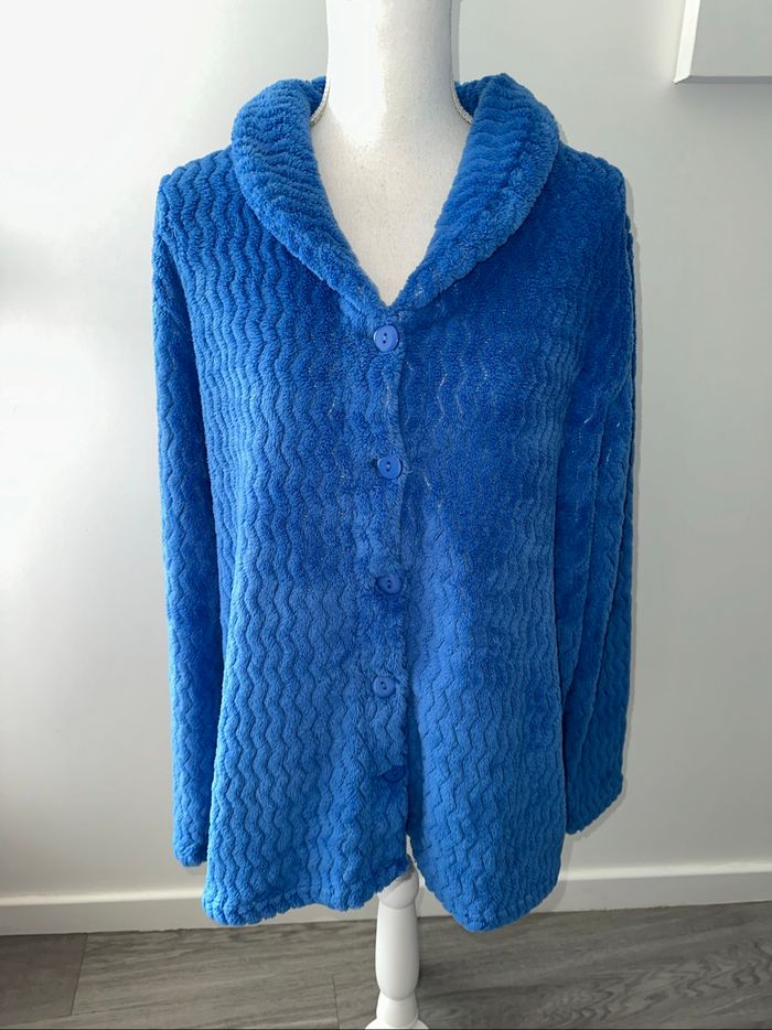 Cardigan gilet polaire bleu Linvosges T48 4XL