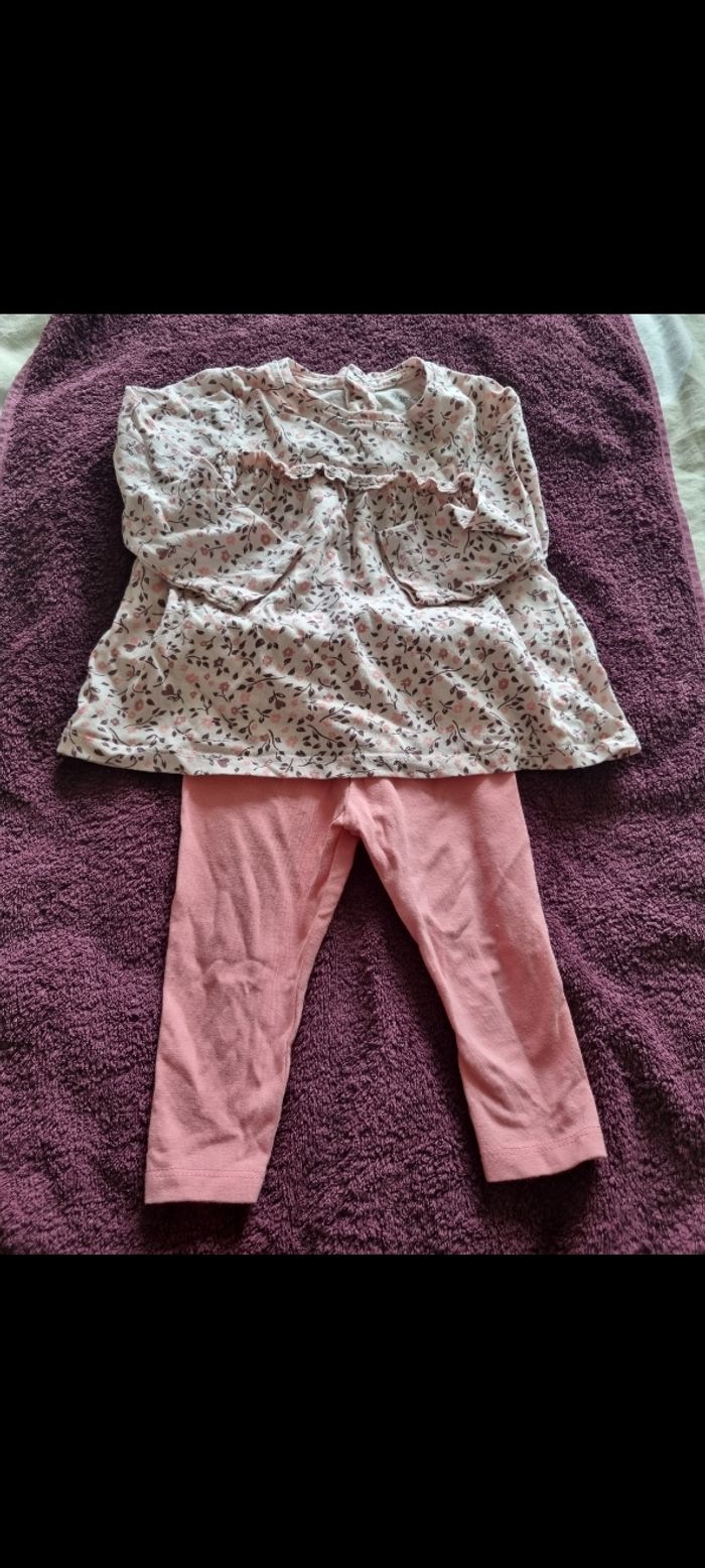 Ensemble bebe fille pantalon et blouse rose