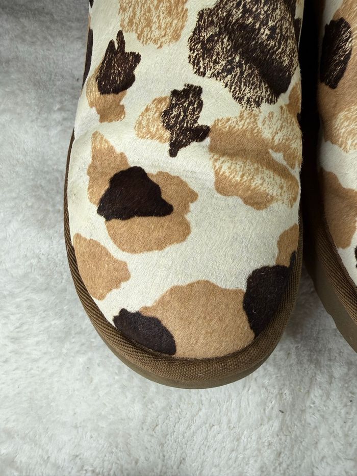 Bottines fourrées motif vache beige/marron - photo numéro 10