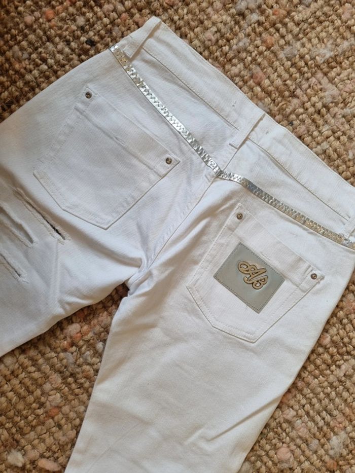 Pantalon jean blanc déchiré T44 - photo numéro 6