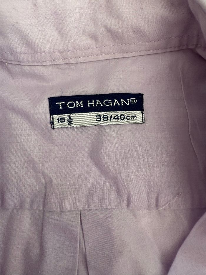 Chemise Lila unie à manches longues - Tom Hagan - M/38 - photo numéro 3