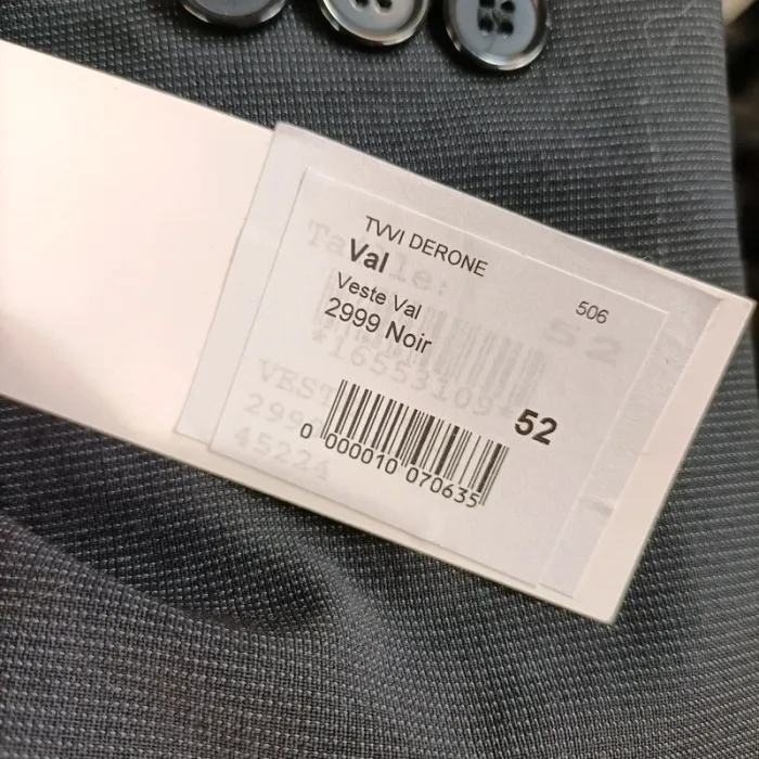 Veste de costume noire VAL-N0002 taille 52 A494 - photo numéro 7