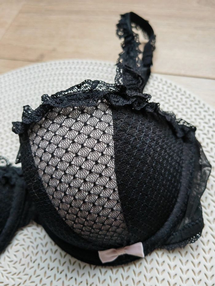 Ensemble 3 pièces dentelle Étam 90B + tangas + String Neuf - photo numéro 2