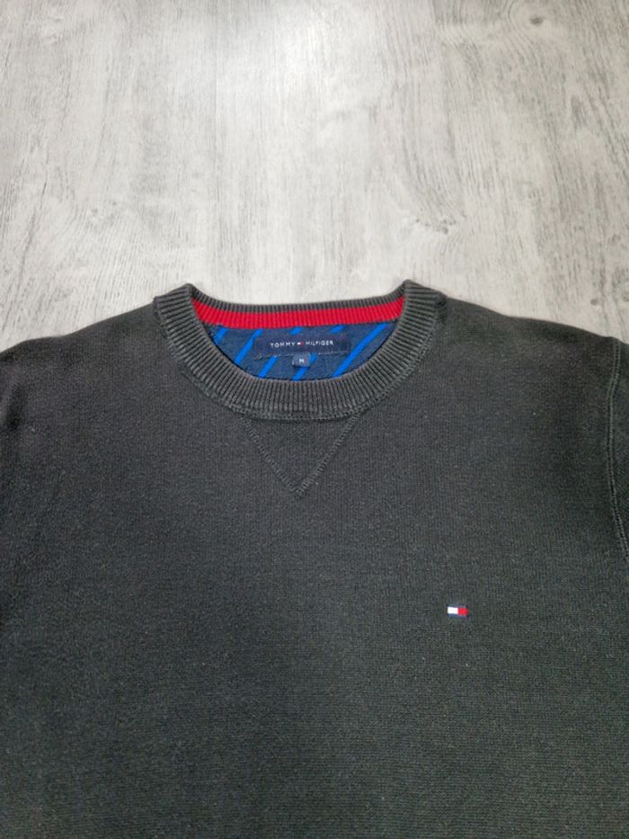 Pull Crewneck Tommy Hilfiger Noir Logo Brodé Taille M Homme - photo numéro 3
