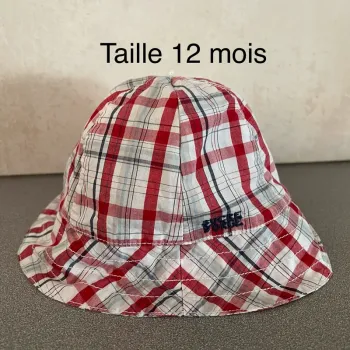 Bob chapeau à carreaux rouges taille 12 mois Sucre d’orge