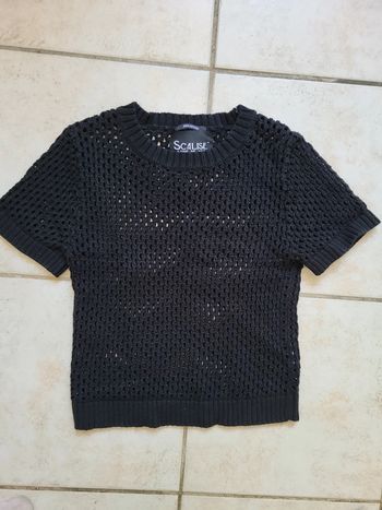 Pull manches courtes en crochet