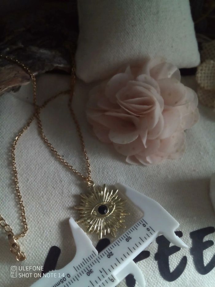 Collier soleil oeil en acier inoxydable - photo numéro 2