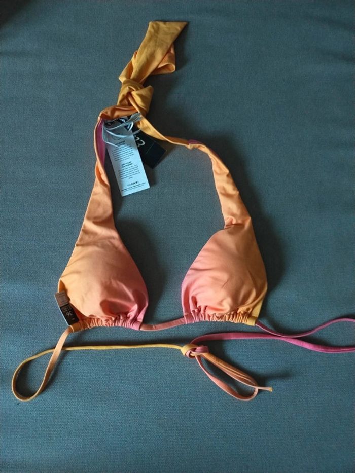Haut de bikini triangle dégradé orange/rose – ETAM – Taille 36 - photo numéro 4