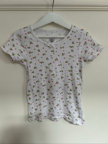 Tee-shirt fleuri 100% coton - Pink Angel - 5/6 ans