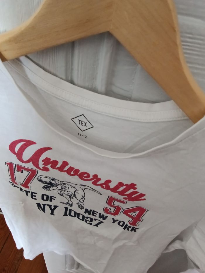 Tee-shirt tex blanc et multicolore - photo numéro 2