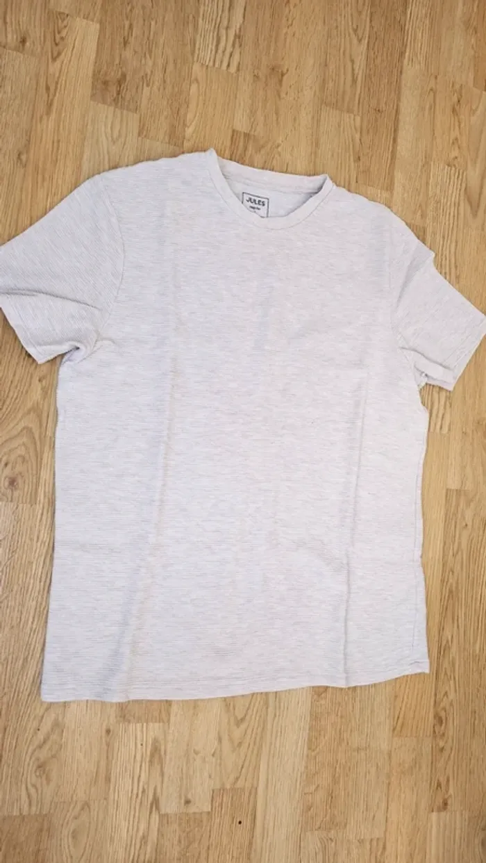 T shirt beige texturé Jules L - photo numéro 2
