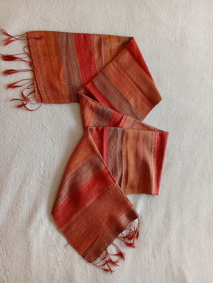 Écharpe à rayures tons orange - photo numéro 2