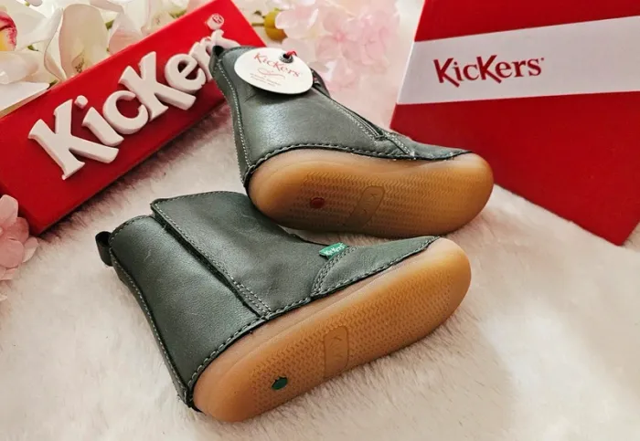 Bottes Bottines Cuir Zip Fourrées Semelle Flexible Kickers T23 - photo numéro 2