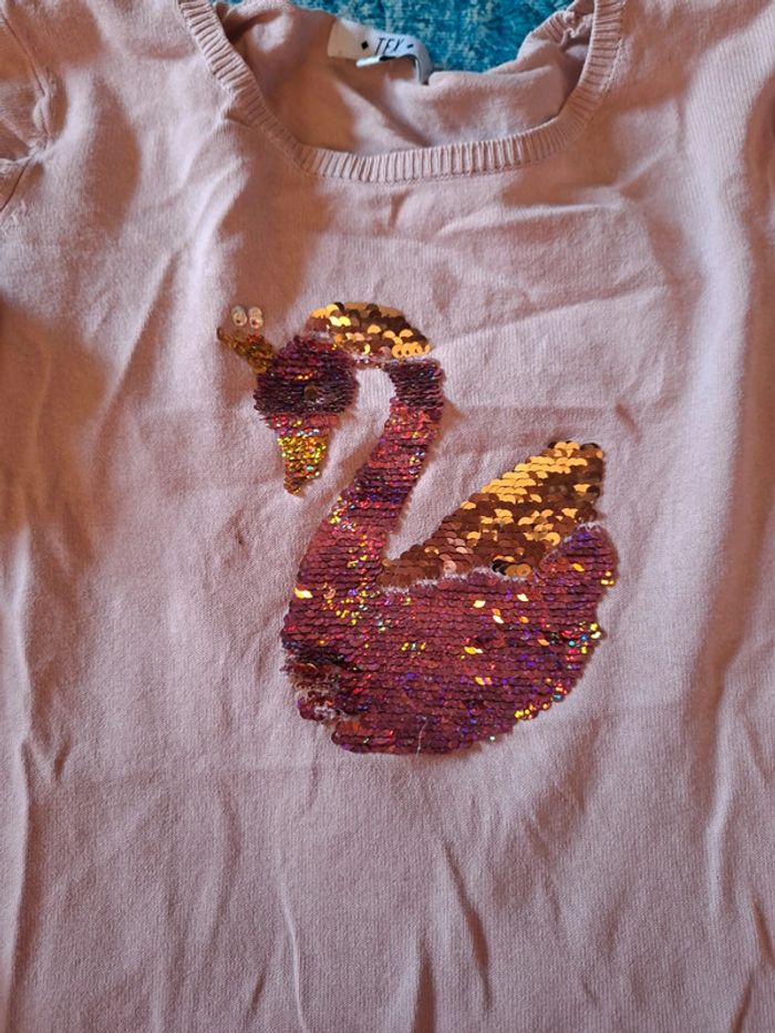 Pull léger cygne sequins - photo numéro 2