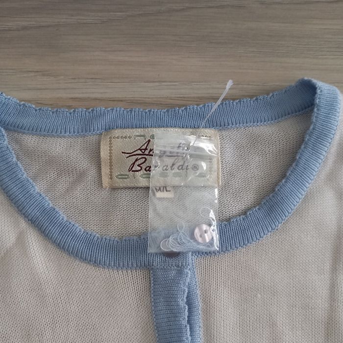 Gilet femme blanc et bleu Angela Baraldi taille M - photo numéro 3