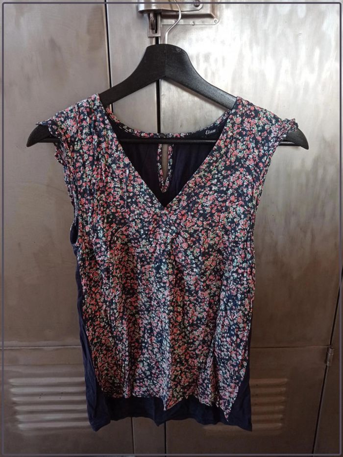Débardeur Etam taille 36 à motif fleuri bon état