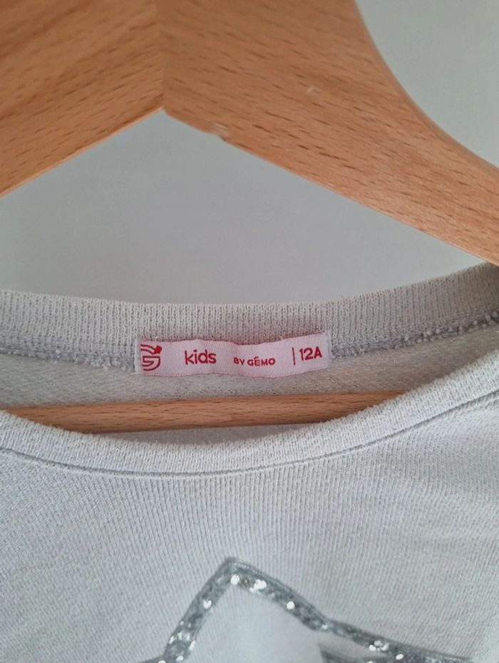 Pull gemo gris clair enfant fille 12 ans - photo numéro 3