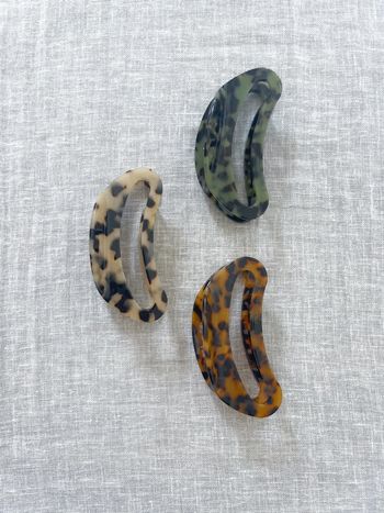 🌟 Lot 2 pinces au choix marron beige et kaki à écaille