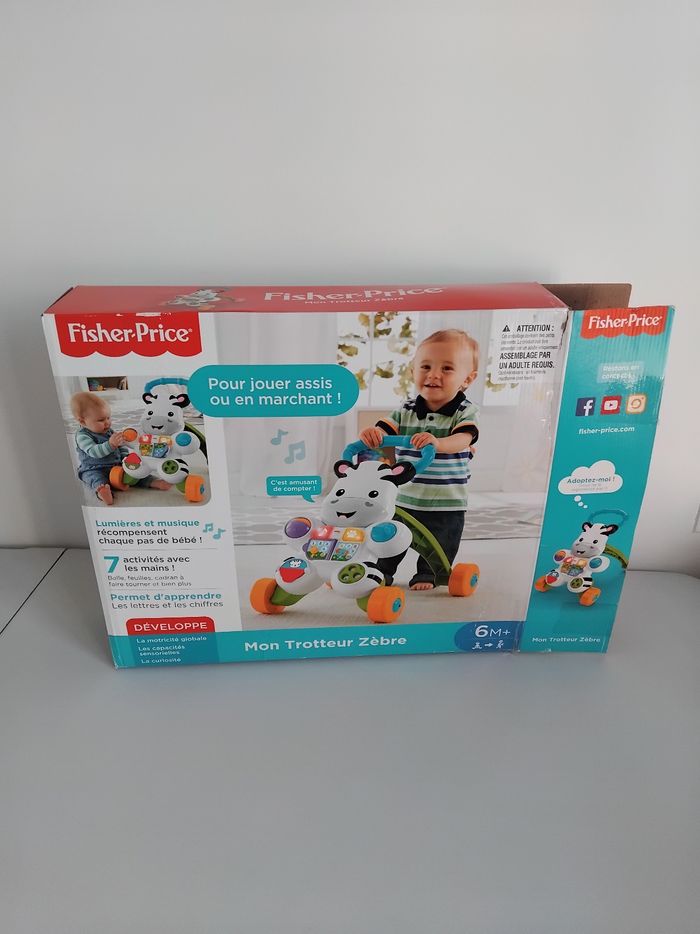 TROTTEUR Zèbre Sonore Eveil  Fisher Price 6 mois 🦓 - photo numéro 8