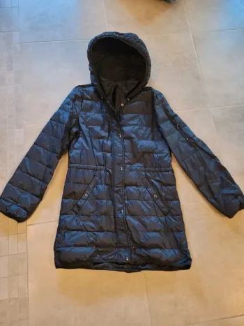 Manteau doudoune femme capuche  noir zara  taille m